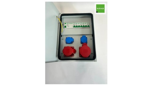 IP54 Metalowa rozdzielnica ścienna CEE 32A 16A 2x230V z bezpiecznikami FI 94V-1