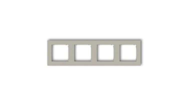 MINI Ramka uniwersalna poczwórna kwadratowa z tworzywa taupe 60MR-4