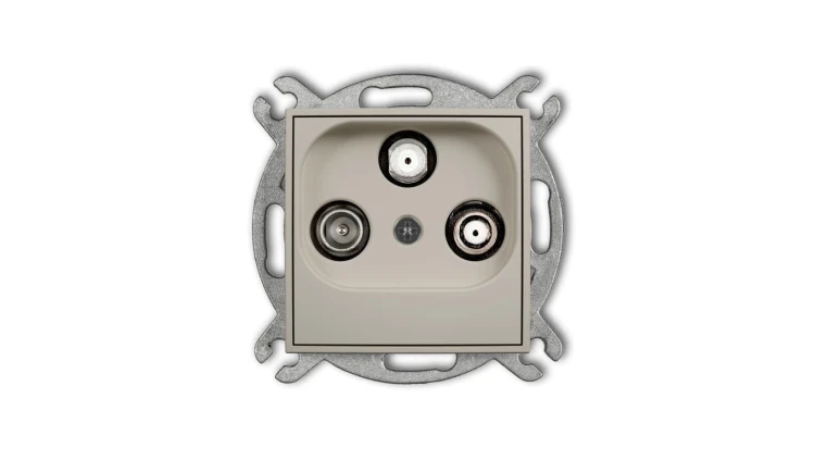 MINI Mechanizm gniazda abonenckiego 2 wyjścia SAT + TV taupe 60MGSN