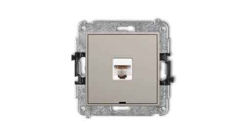 MINI Mechanizm gniazda komputerowego pojedynczego 1xRJ45, kat. 5e, 8-stykowy, bez pola opisowego taupe 60MGKBO-1