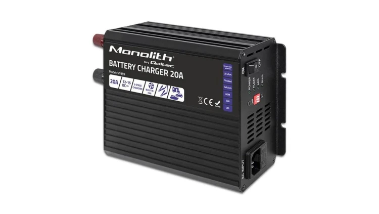 Qoltec Inteligentna ładowarka Monolith do akumulatorów LiFePO4 AGM GEL SLA 20A 12V