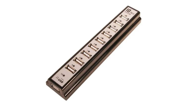 UA0096 Hub USB, DC, USB A gniazdo x10, USB 2.0, PnP, Ilość portów: 10