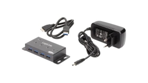 UA0149 Hub USB, DC, USB A gniazdo x4, USB B micro gniazdo, USB 3.0
