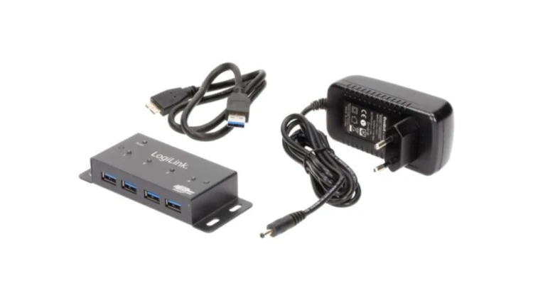UA0149 Hub USB, DC, USB A gniazdo x4, USB B micro gniazdo, USB 3.0