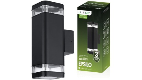 Kinkiet Ogrodowy Zewnętrzna Elewacyjny 2xGU10 LED IP54 Góra Dół EPSILO LUMILED