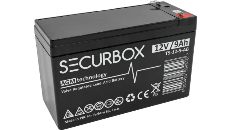 Akumulator AGM bezobsługowy do systemów alarmowych, central ppoż Securbox 12V 9Ah