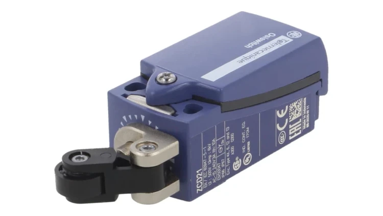 XCKD2121P16 Wyłącznik krańcowy dźwignia R 20,2mm, rolka z tworzywa Ø14mm