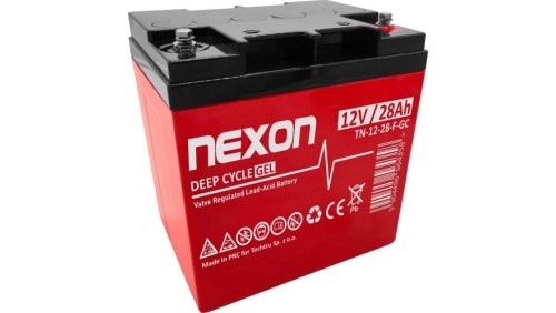 Akumulator żelowy bezobsługowy do UPS, sprzętu medycznego, fotowoltaiki Nexon 12V 28Ah F