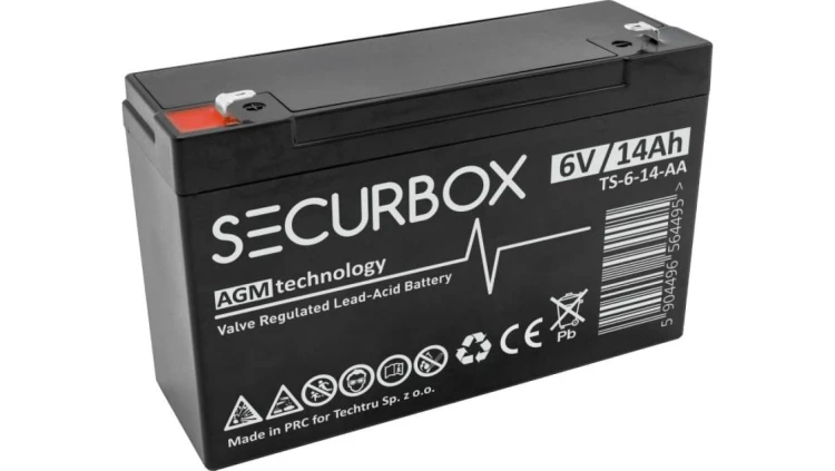 Akumulator AGM bezobsługowy do systemów alarmowych, central ppoż Securbox 6V 14Ah