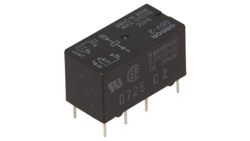 G5V2-5 Przekaźnik: elektromagnetyczny DPDT Ucewki: 5VDC 0,5A/125VAC
