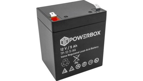 Akumulator AGM bezobsługowy do kas fiskalnych, central telefonicznych Powerbox 12V 5Ah