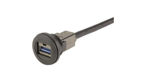 09454521974 Gniazdo USB 22mm har-port -25÷70C Ø22,3mm IP20 czarny Dł: 3m