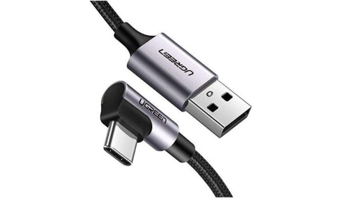 UGREEN Kabel USB 3.0 typ-A / typ-C kątowy (wtyk / wtyk) Quick Charge 3.0 US284 czarny 2m