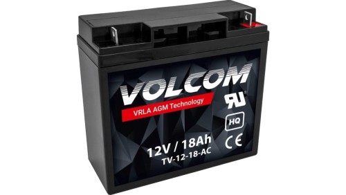 Akumulator AGM bezobsługowy do kas fiskalnych, central telefonicznych Volcom 12V 18Ah