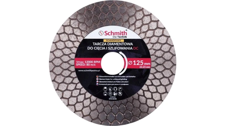Tarcza diamentowa 125mm do cięcia szlifowania kąt 45st. PRO Schmith