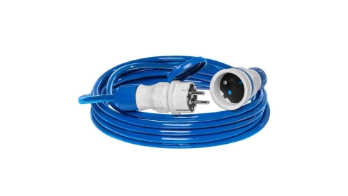 Przedłużacz elektryczny Kabel zasilający budowlany Premium poliuretanowy PUR (H07BQ-F) 3x2,5mm2 (wtyk / gniazdo z klapką) 16A IP