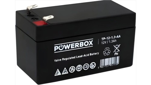 Akumulator AGM bezobsługowy do kas fiskalnych, central telefonicznych Powerbox 12V 1,3Ah