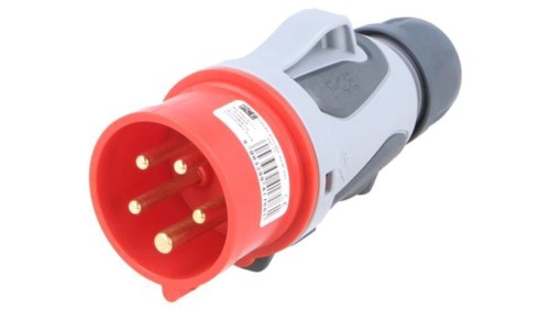 0153-6TT Złącze zasilające 3-fazowe AC, wtyk męski, 16A/400VAC, IP44