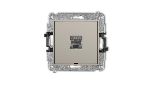 MINI Mechanizm gniazda komputerowego pojedynczego 1xRJ45, kat. 5e, ekranowany, 8-stykowy, bez pola opisowego taupe 60MGKBO-1e