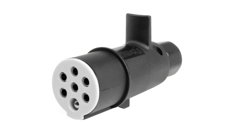 Wtyczka naczepowa typu S (czarny) 7-pin 24V plastik na kabel