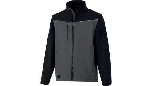 Softshell 2 w 1, 2 warstwy laminowane, kolor Szaro-czarny, rozmiar: S, SOCCIGRPT