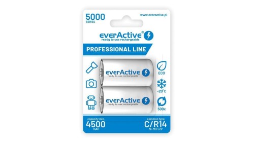 Akumulatorki C / R14 everActive Ni-MH Ni-MH 5000 mAh Professional line (box 2 szt.)