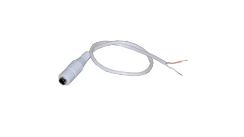 Gniazdo DC 2,1/5,5 na kablu 30cm biały kabel podwó