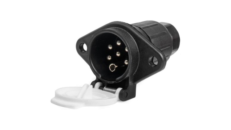 Gniazdo naczepowe typu S (białe) 7-pin 24V plastikowe