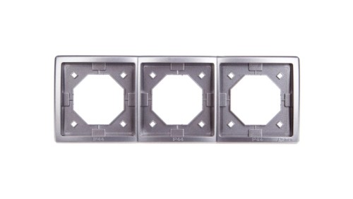 Simon Basic Standard Ramka bryzgoszczelna potrójna uniwersalna IP44 stal inox BMR3B/21