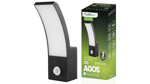 Kinkiet Elewacyjny Zewnętrzny LED 12W 4000K Czujnik Ruchu AGOS LUMILED