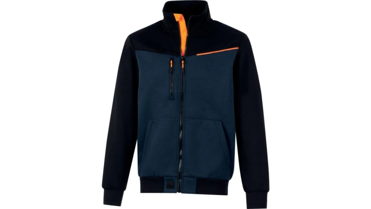 Bluza Sweat zapinana na zamek - Molton poliester bawełna z recyklingu, kolor Granatowo-czarny, rozmiar: XXL, SWABIBMXX