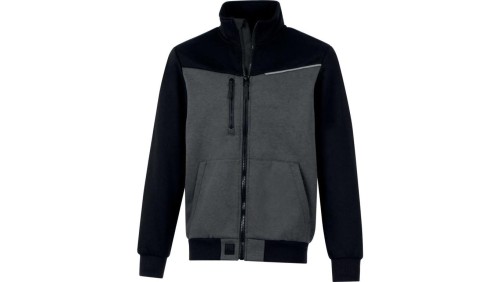 Bluza Sweat zapinana na zamek - Molton poliester bawełna z recyklingu, kolor Ciemnoszary-czarny, rozmiar: XXL, SWABIGRXX