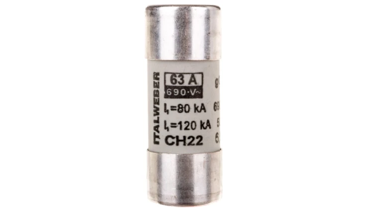 Wkładka bezpiecznikowa cylindryczna 22x58mm 63A gG 690V CH22P /z wybijakiem/ 006711012