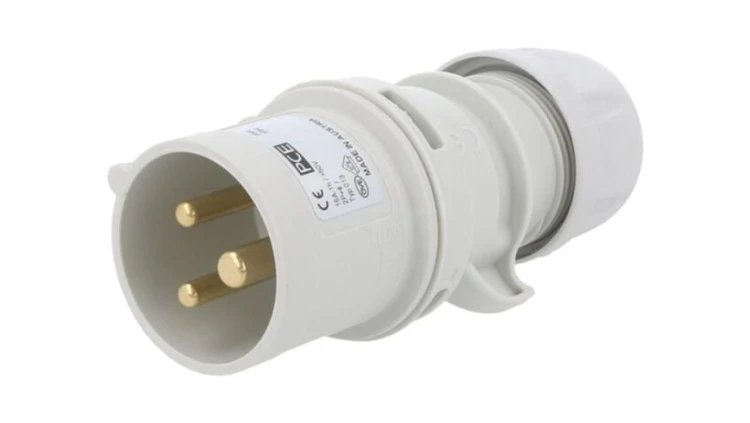 013-1 Złącze zasilające AC, wtyk męski, 16A/50VAC, IP44