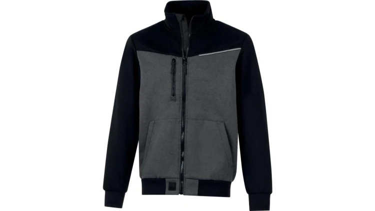 Bluza Sweat zapinana na zamek - Molton poliester bawełna z recyklingu, kolor Ciemnoszary-czarny, rozmiar: 3XL, SWABIGR3X