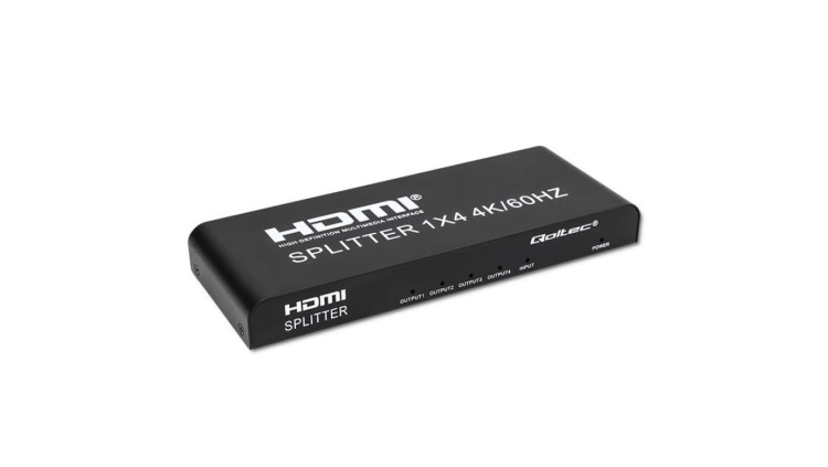 Qoltec Aktywny rozdzielacz Splitter 4 x HDMI 4K x 2K 6Gb/s 60Hz High stability