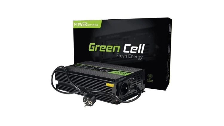 PRZETWORNICA NAPIĘCIA INWERTER Green Cell 12V -igt/br 230V 300W/600W CZYSTA SINUSOIDA INV07