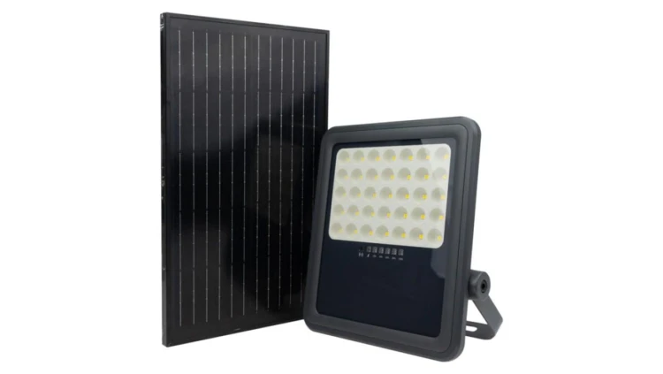 Projektor naświetlacz LED z panelem solarnym 1400lm 4000K IP65 szary 3 lata gwar. EC61019