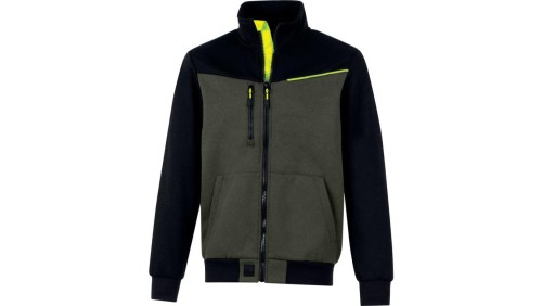 Bluza Sweat zapinana na zamek - Molton poliester bawełna z recyklingu, kolor Khaki-czarny, rozmiar: M, SWABIKATM