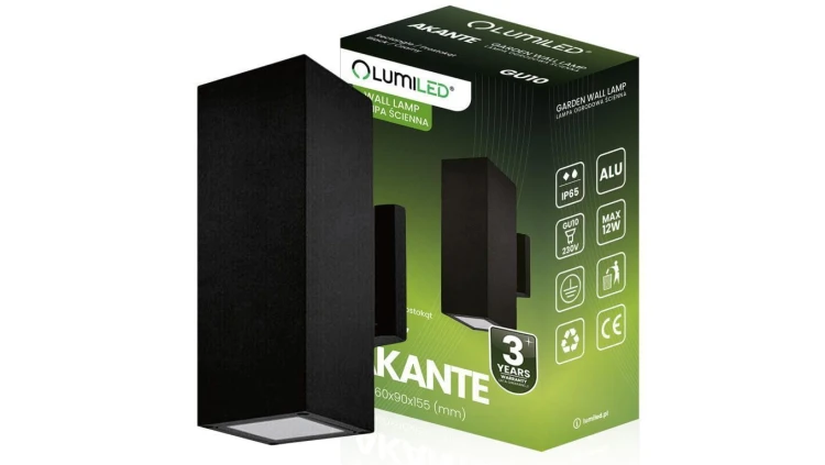 Kinkiet Elewacyjny Zewnętrzny GU10 LED IP65 AKANTE LUMILED