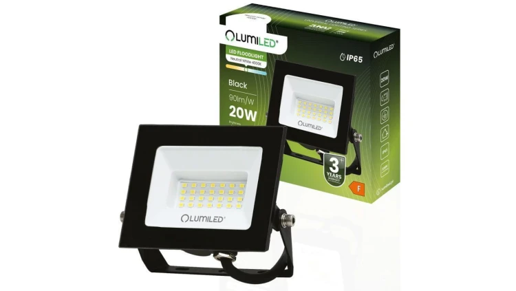 Naświetlacz LED ZUNA2 20W 1800lm 4000K IP65 Czarny LUMILED