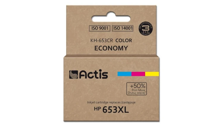 Tusz Actis KH-653CR (zamiennik HP 653XL 3YM74AE Premium 18ml 300 stron kolorowy)