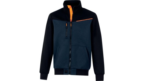 Bluza Sweat zapinana na zamek - Molton poliester bawełna z recyklingu, kolor Granatowo-czarny, rozmiar: M, SWABIBMTM