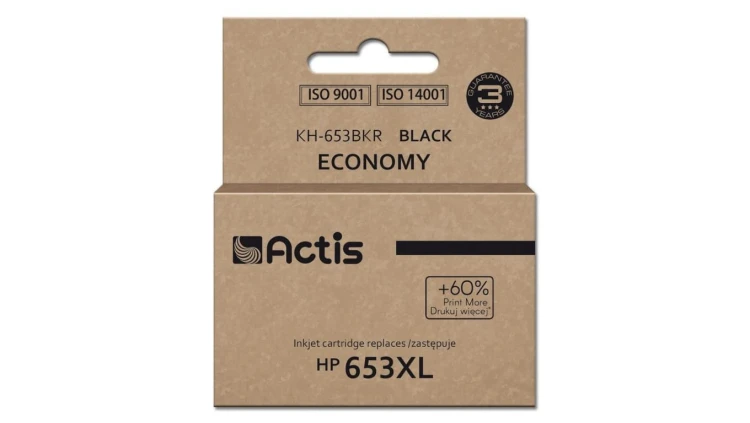 Tusz Actis KH-653BKR (zamiennik HP 653XL 3YM75AE Premium 20ml 575 stron czarny)