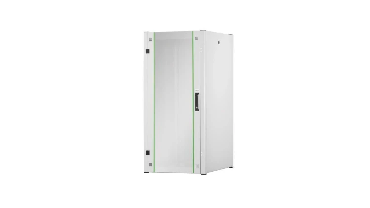 Szafa sieciowa stojąca Hyper Pro 19 26U rack 600x800, drzwi przód szyba, szary, 1000kg DN-51005