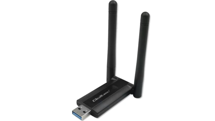 Qoltec Szybki bezprzewodowy Adapter USB DUAL Wi-Fi 2 x 2dBi Standard AC USB 3.0 1200Mbps