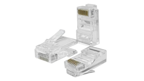 Qoltec Wtyk przelotowy złącze RJ45 CAT6 UTP Pass Through Pozłacane styki 10 sztuk