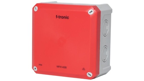 Puszka instalacyjna natynkowa NFK14 140x140x81mm bezhalogenowa hermetyczna IP66 czerwona do lamp awaryjnych NEPTUN Compact F-TRO