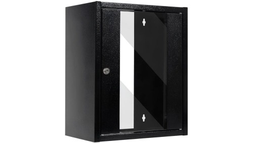 Szafa wisząca RACK 10 9U 300mm drzwi szklane czarna NETRACK S-Line