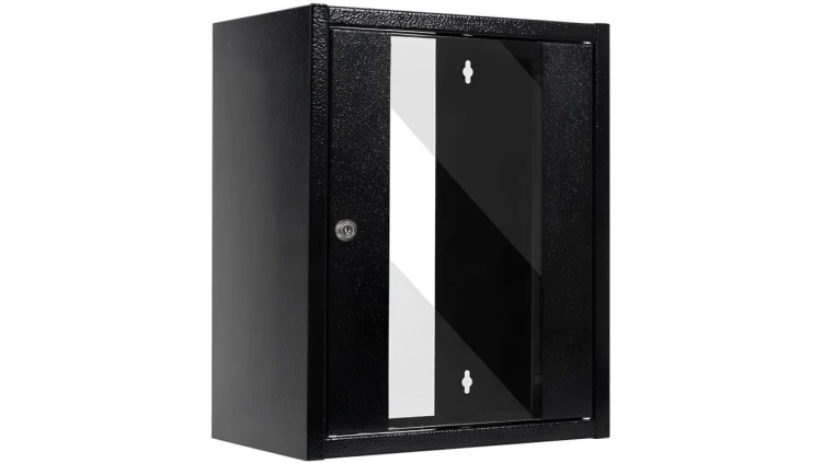 Szafa wisząca RACK 10 9U 300mm drzwi szklane czarna NETRACK S-Line